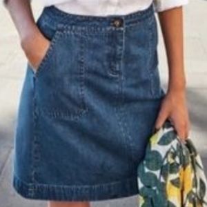 Boden Blue Chino Jean Skirt T0088 Size 12R